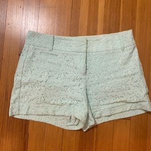 Icy blue lace shorts
